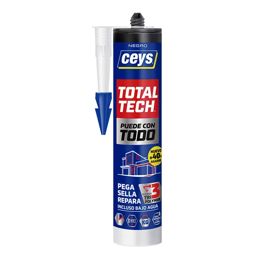 Sellador elástico CEYS TOTAL-TECH Negro, 290ml