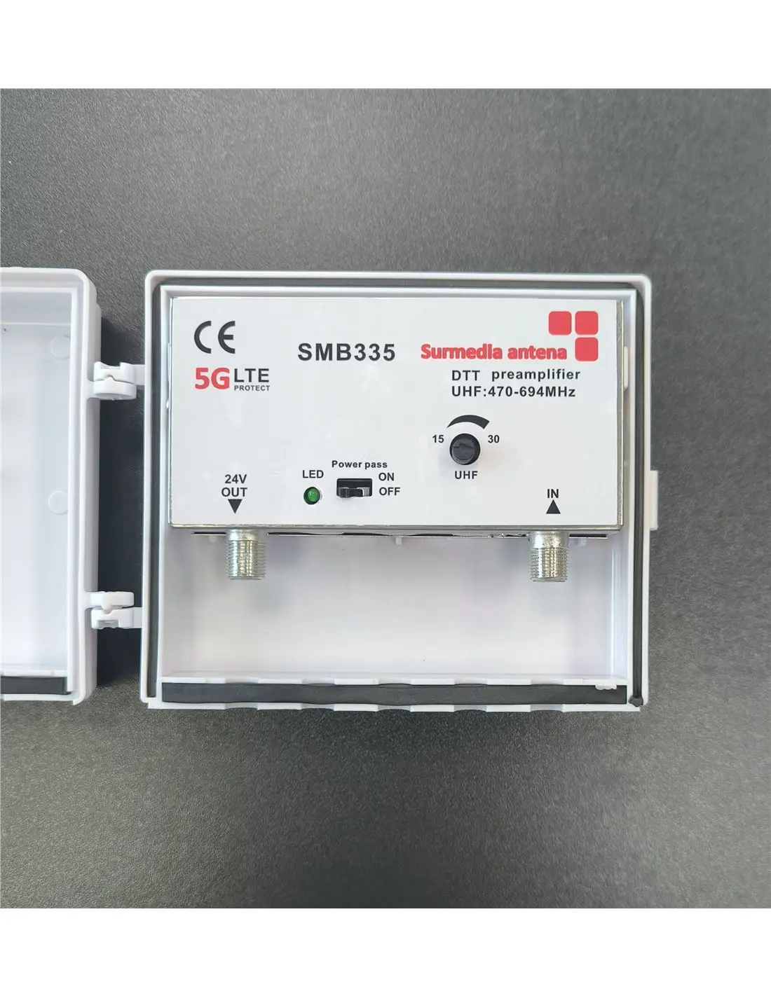 [SMB335] Amplificador mástil 35dB surmedia UHF, LTE